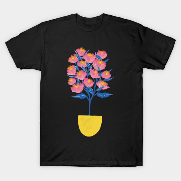 Potted Peonies T-Shirt by LeanneSimpson